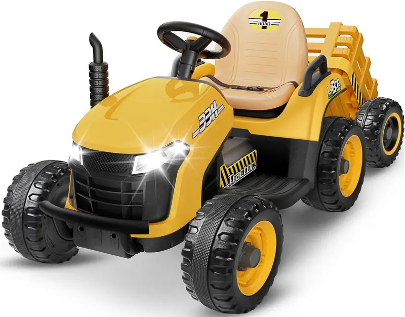 24V Ride-On Tractor for Kids – Tilting Trailer, Dual 65W Motors, Bluetooth Audio, Remote Control & Adjustable Speeds 2