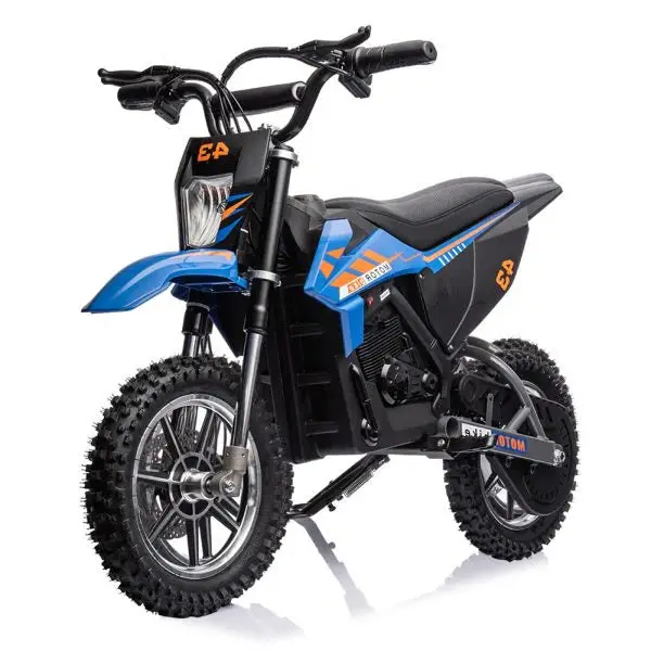 36V Kids’ Electric Dirt Bike – 350W Motor, 15.5 MPH Max Speed, LED Lighting & 175-Lb Load Capacity (Blue) 2