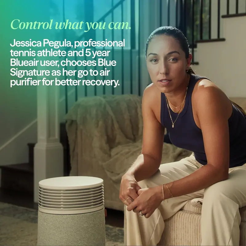 Blueair Blue Signature SP3i Tabletop Air Purifier – HEPASilent WiFi Model for Medium-Sized Spaces (498 sq ft), Optimized for Pet Hair Capture and Easy Desktop Placement
