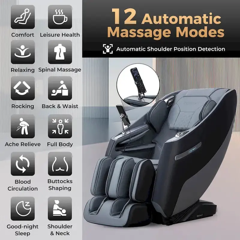 Costway Zero Gravity SL-Track Massage Chair – Full-Body Relaxation with Adjustable Lumbar Support