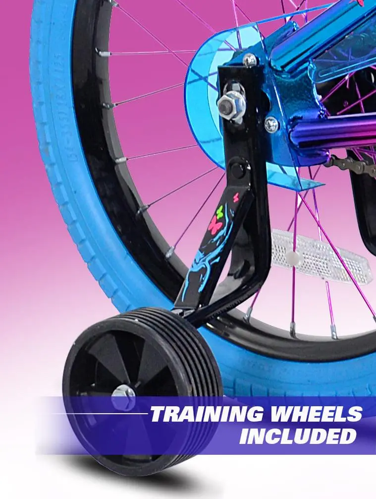 Genesis Illusion 18-Inch Girls’ Hybrid Bike – Dual-Color Blue and Purple Frame
