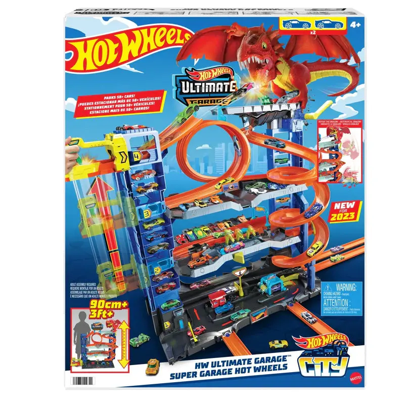 Hot Wheels City Ultimate Garage Playset – Expandable Kids’ Toy Garage with 2 Die-Cast Cars, 50+ Storage Spots, Ages 4–8