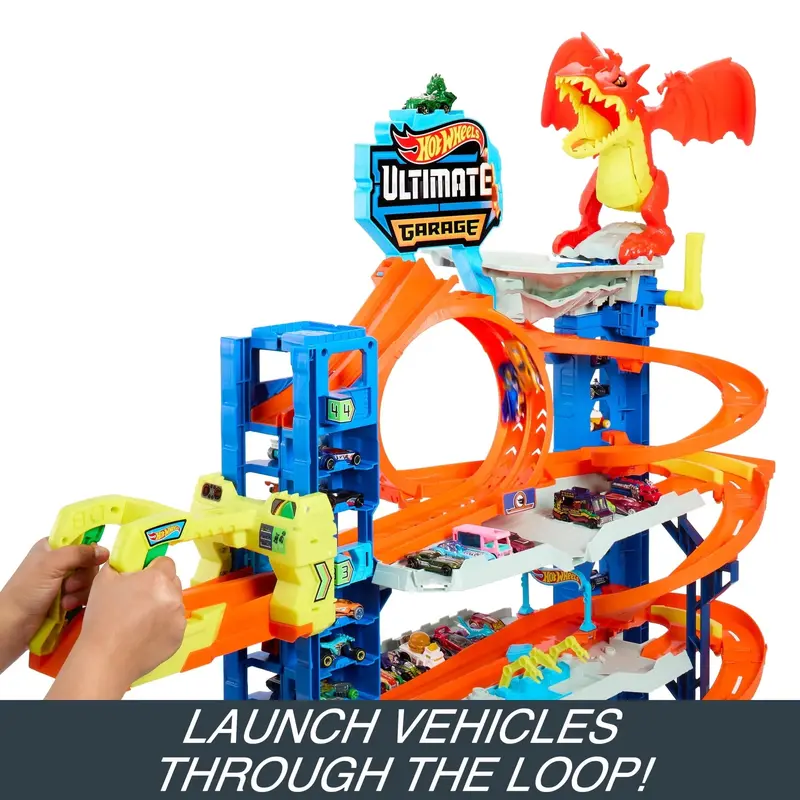 Hot Wheels City Ultimate Garage Playset — Expandable Toy Storage System Including 2 Die-Cast Vehicles (Ages 4–8)