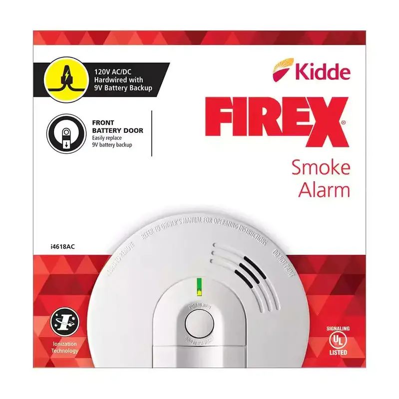 i4618 Hardwired Smoke Detector – 4-Pack Ionization Alarms, 120V AC Powered with 9V Battery Backup