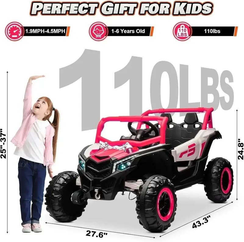 JOYRACER Remote-Controlled Kids' RC Car Featuring 4x150W Motors & Bluetooth Audio