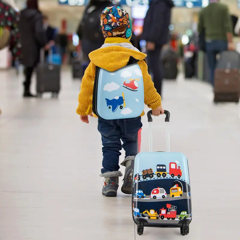 Kids’ Two-Piece Luggage Set – Child-Sized Spinner Suitcases with Smooth-Rolling Wheels (Dark Blue) 2