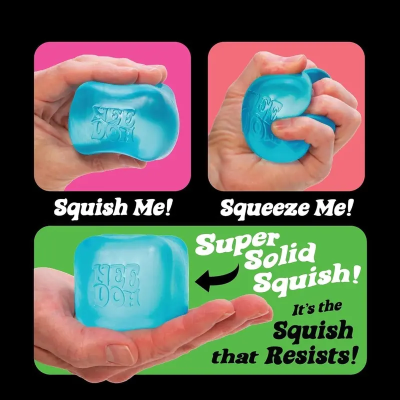 NeeDoh Nice Cube Stress Relief Toy – Solid Purple Squishy Cube