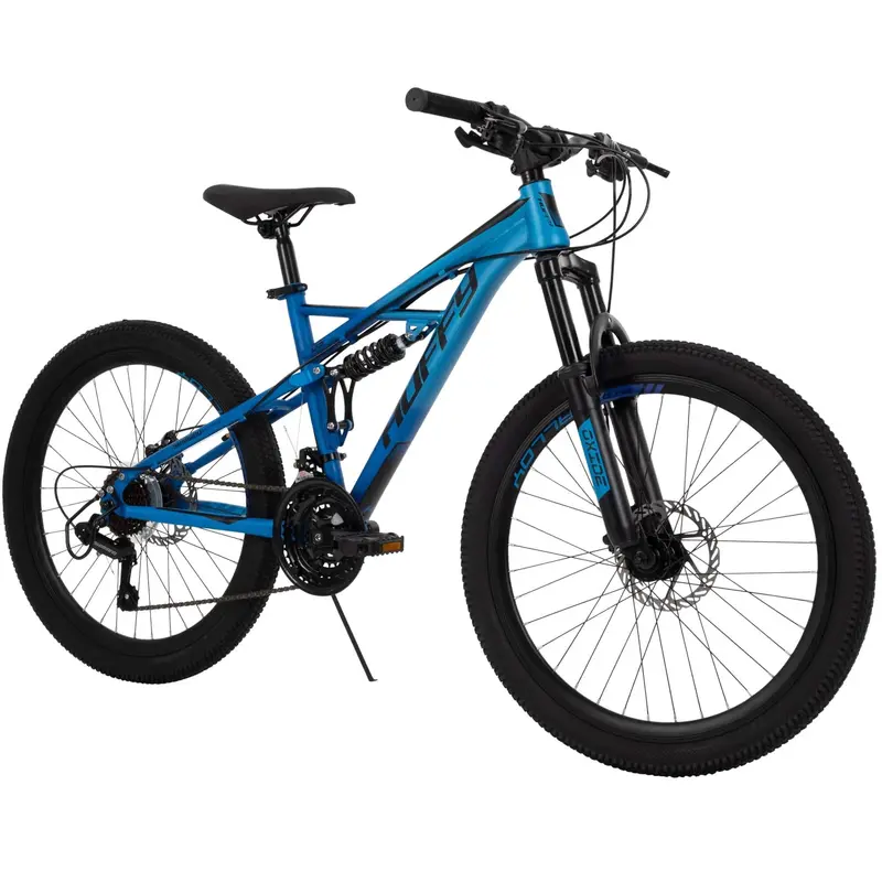 Oxide 24-Inch Youth Mountain Bike – Aluminum Frame, 21-Speed Shimano Gear System, and Sleek Blue Finish