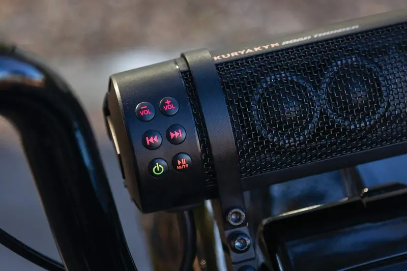 Road Thunder Waterproof Bluetooth Sound Bar – 300W Satin Black Handlebar Speaker for Motorcycles