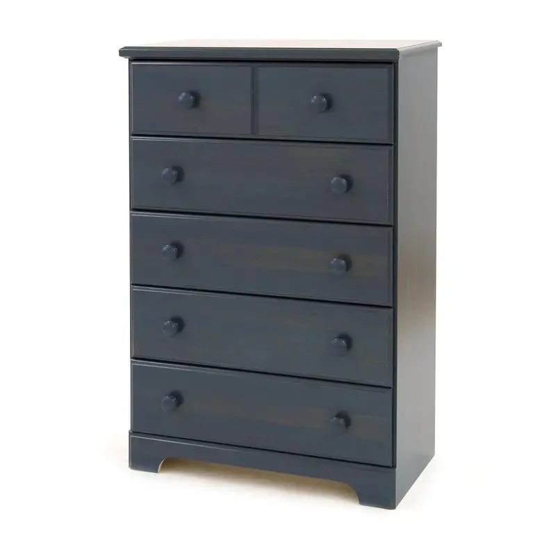 South Shore Summer Breeze 5-Drawer Dresser – Modern Solid Wood Chest in Blueberry Finish